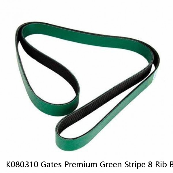 K080310 Gates Premium Green Stripe 8 Rib Belt 31 5/8